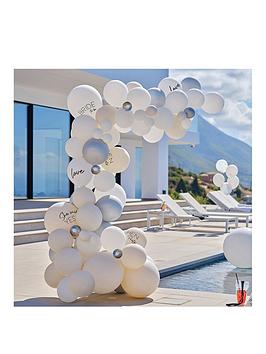 Product photograph of Ginger Ray Backdrop - White Silver Balloons from very.co.uk