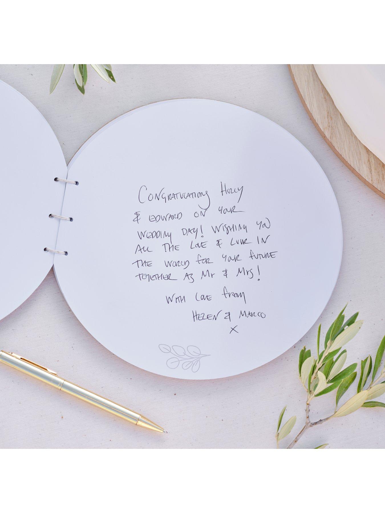 Ginger Ray Guest Book Round Wooden Guest Book with 32 Pages very.co.uk