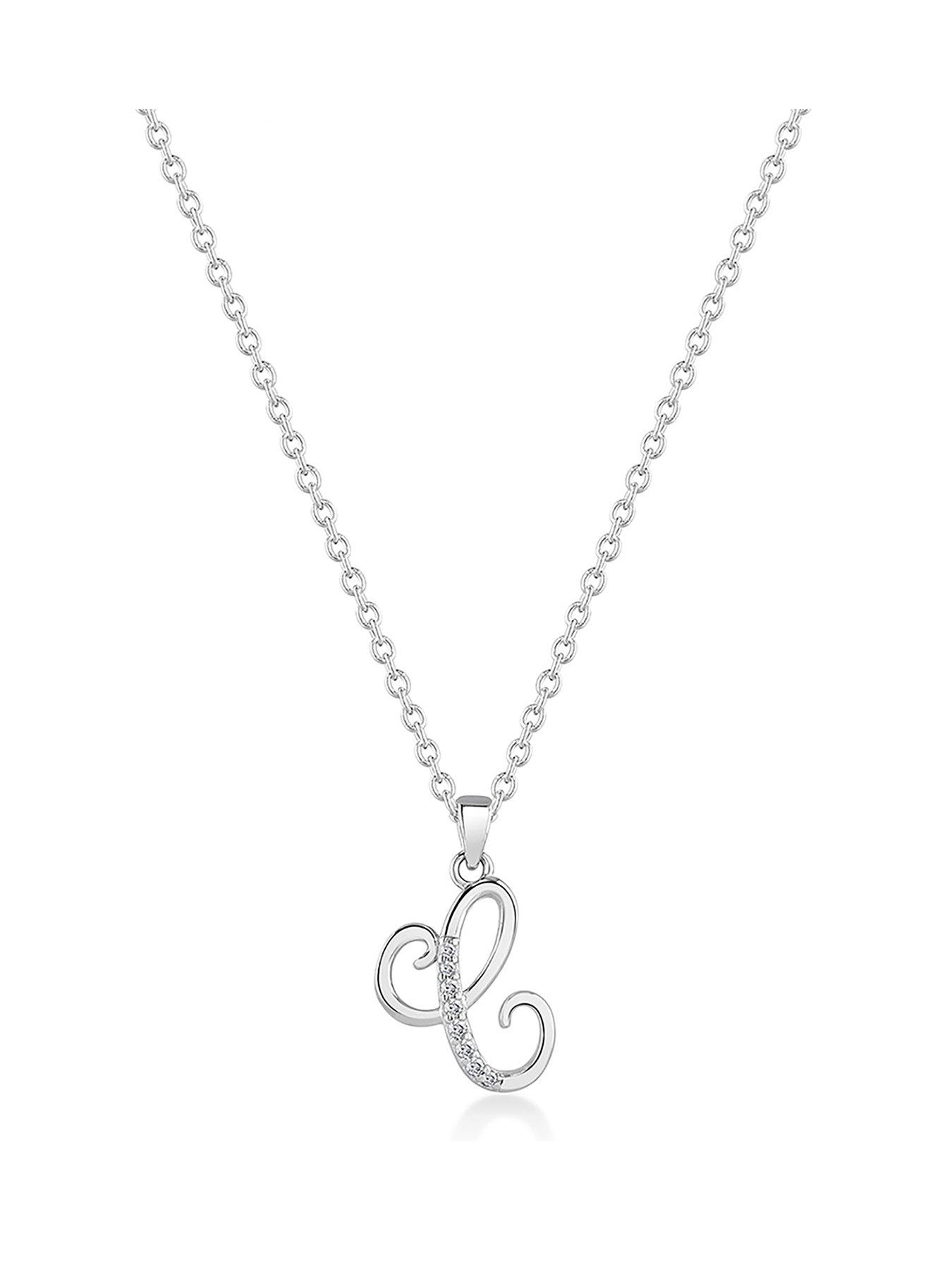 The Love Silver Collection Sterling silver cubic zirconia initial