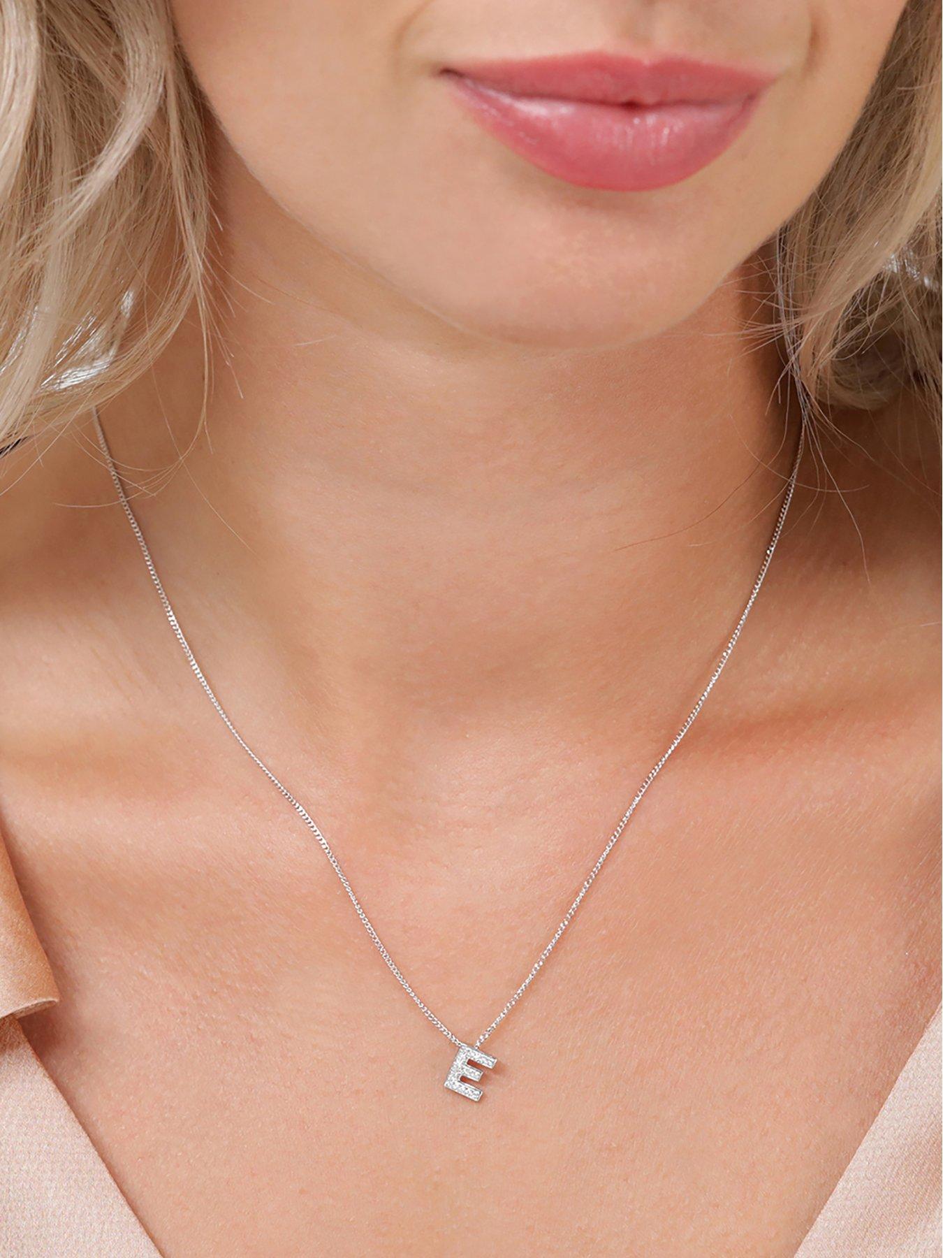 Beaverbrooks 9CT White Gold Diamond Initial Pendent very