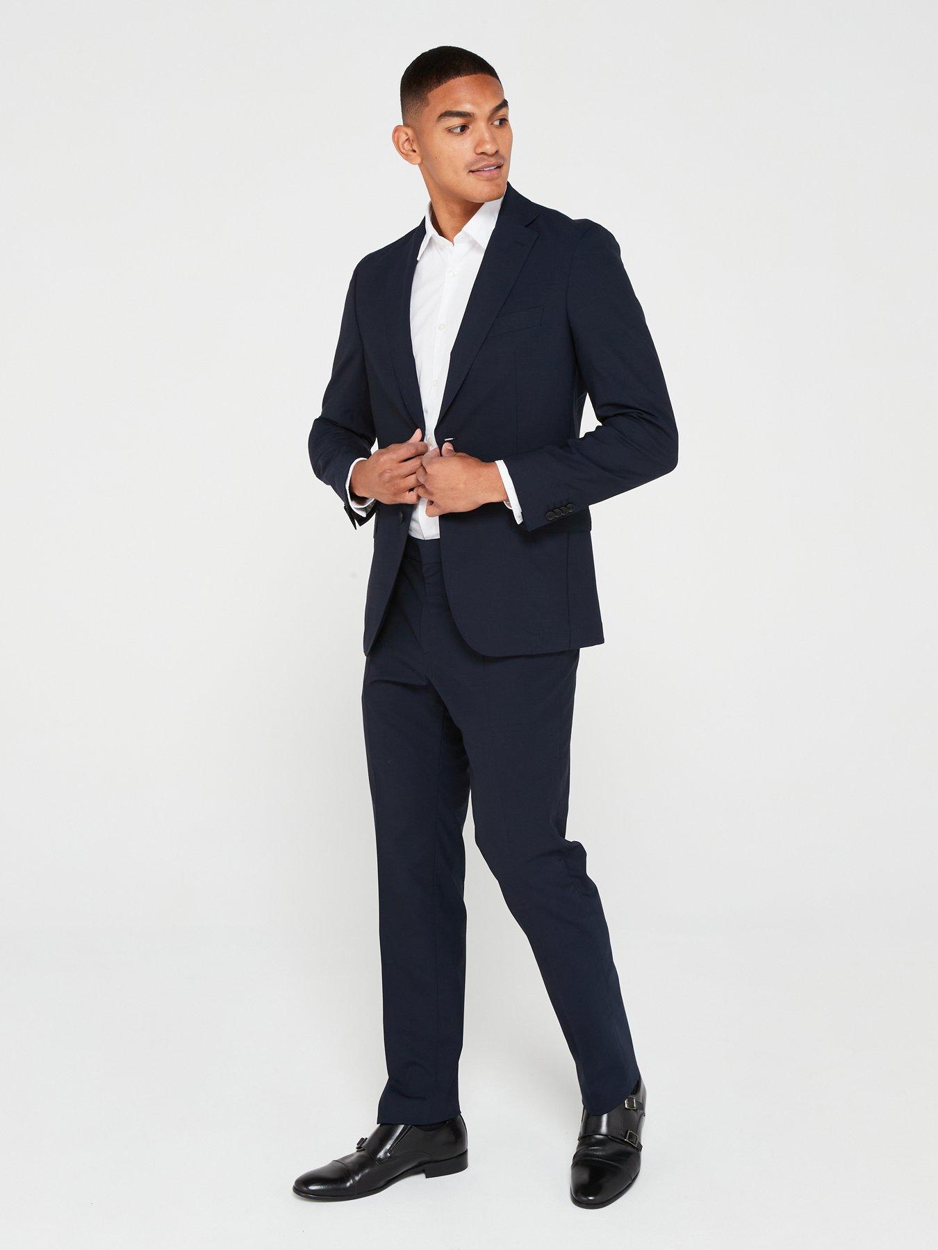 P huge 2pcs 233 Slim Fit Suit Dark Blue