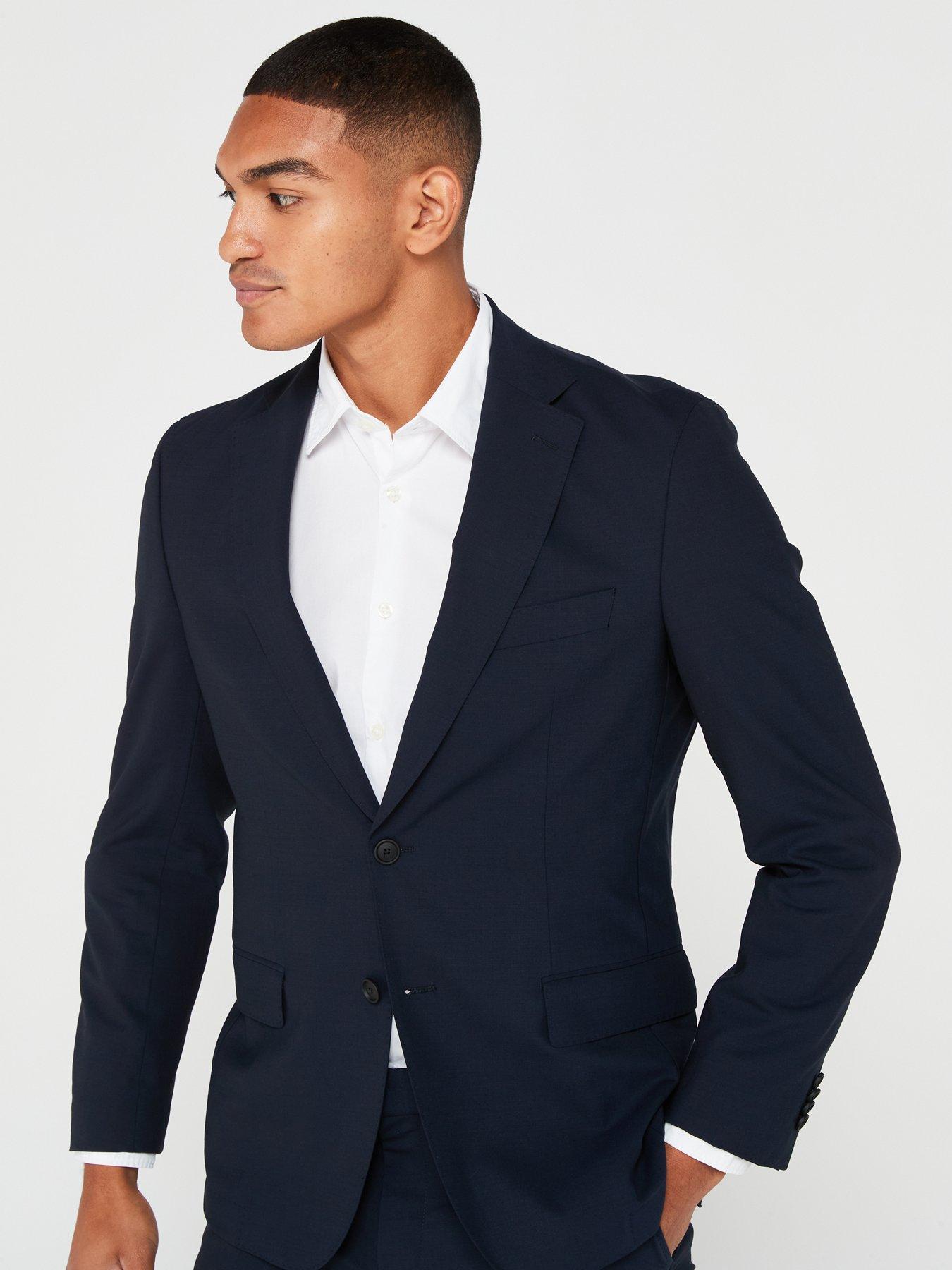 BOSS P-huge-2pcs-233 Slim Fit Suit - Dark Blue | Very.co.uk