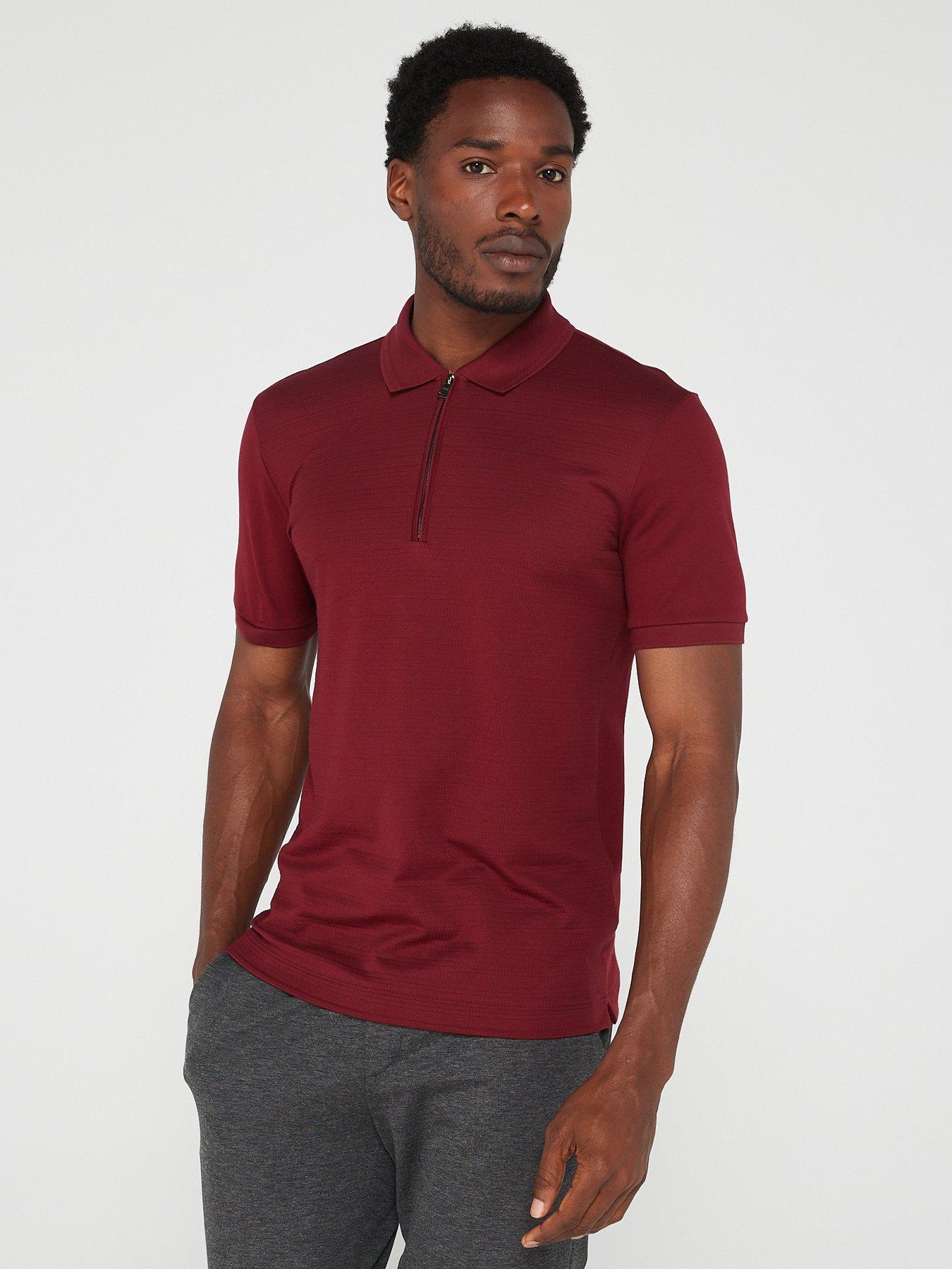 BOSS Polston 34 Slim Fit Polo Shirt Dark Red Very