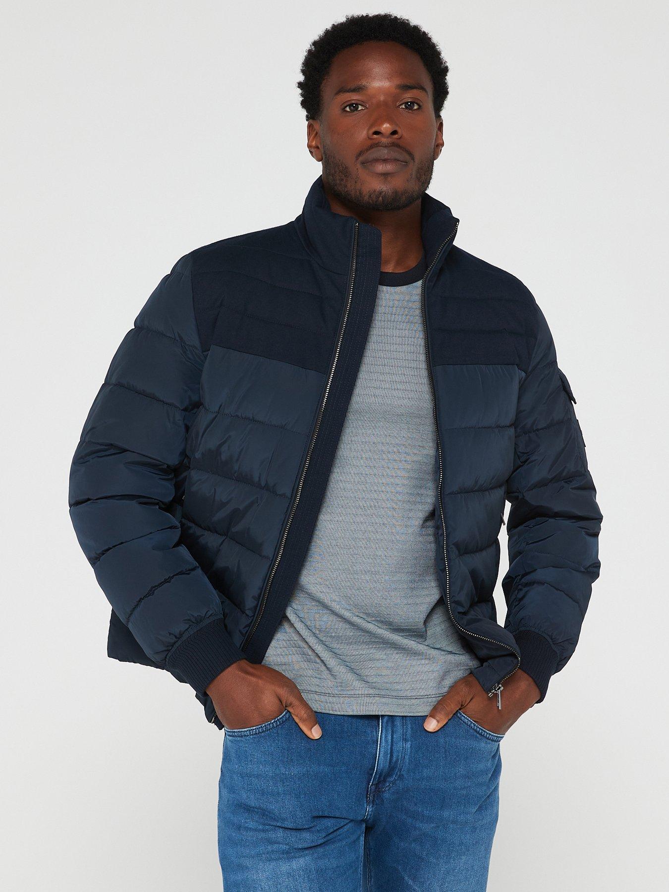 Dark blue padded jacket best sale