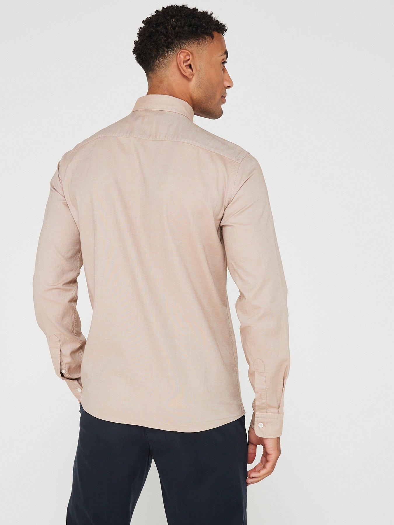 BOSS S-roan-bd-1p-c1-233 Slim Fit Shirt - Beige | Very.co.uk