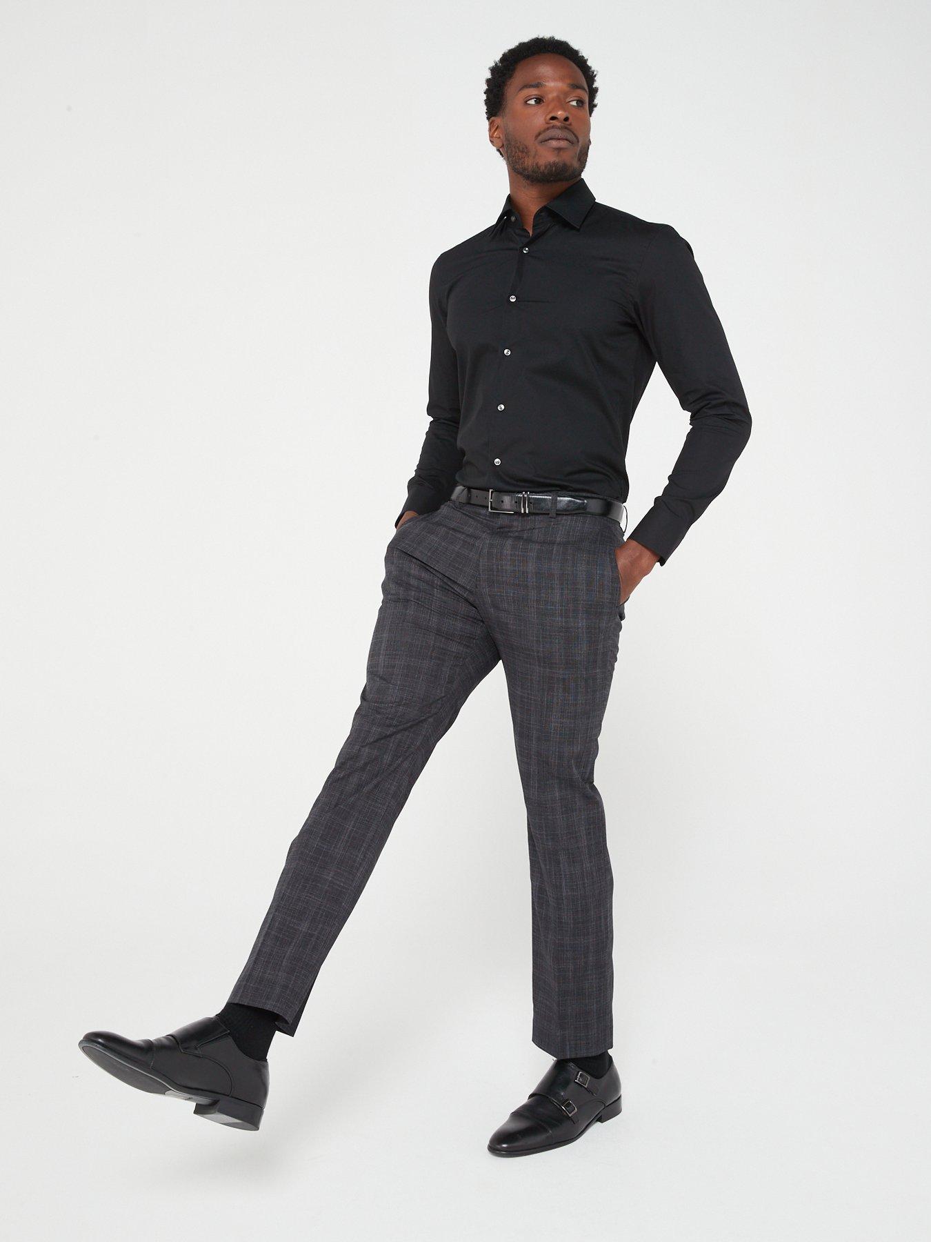 Image 3 of 4 of BOSS Hank Kent Slim Fit Long Sleeve Shirt - Black