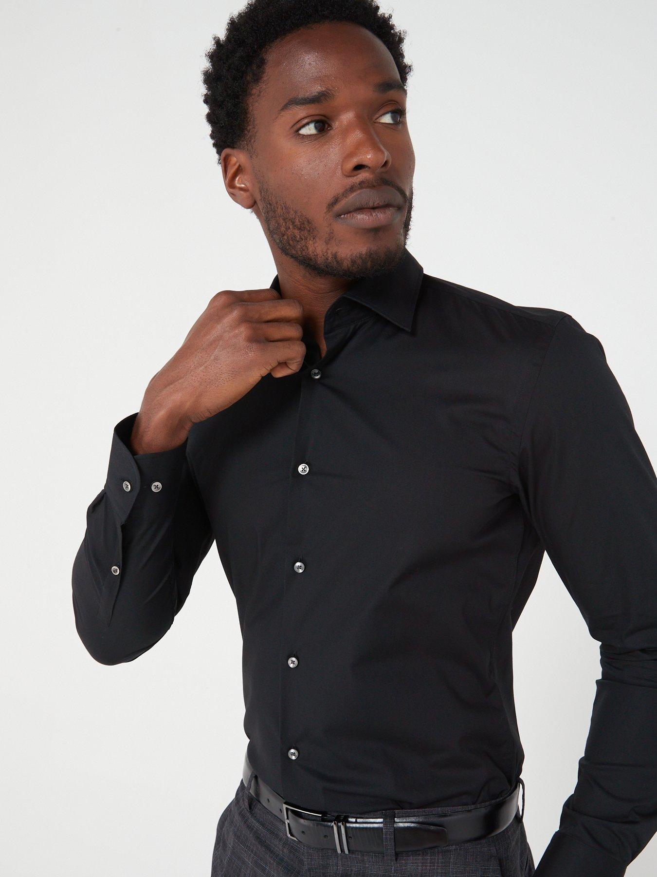 Image 4 of 4 of BOSS Hank Kent Slim Fit Long Sleeve Shirt - Black