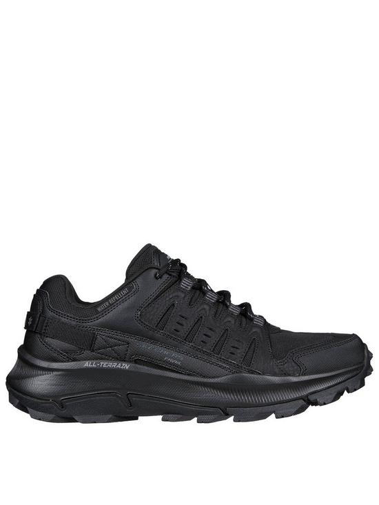 front image of skechers-outdoor-relaxed-fit-equalizer-50-trail-trainers-black