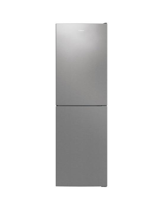 front image of candy-cct3l517fsk-low-frost-freestanding-fridge-freezer--nbspsilver