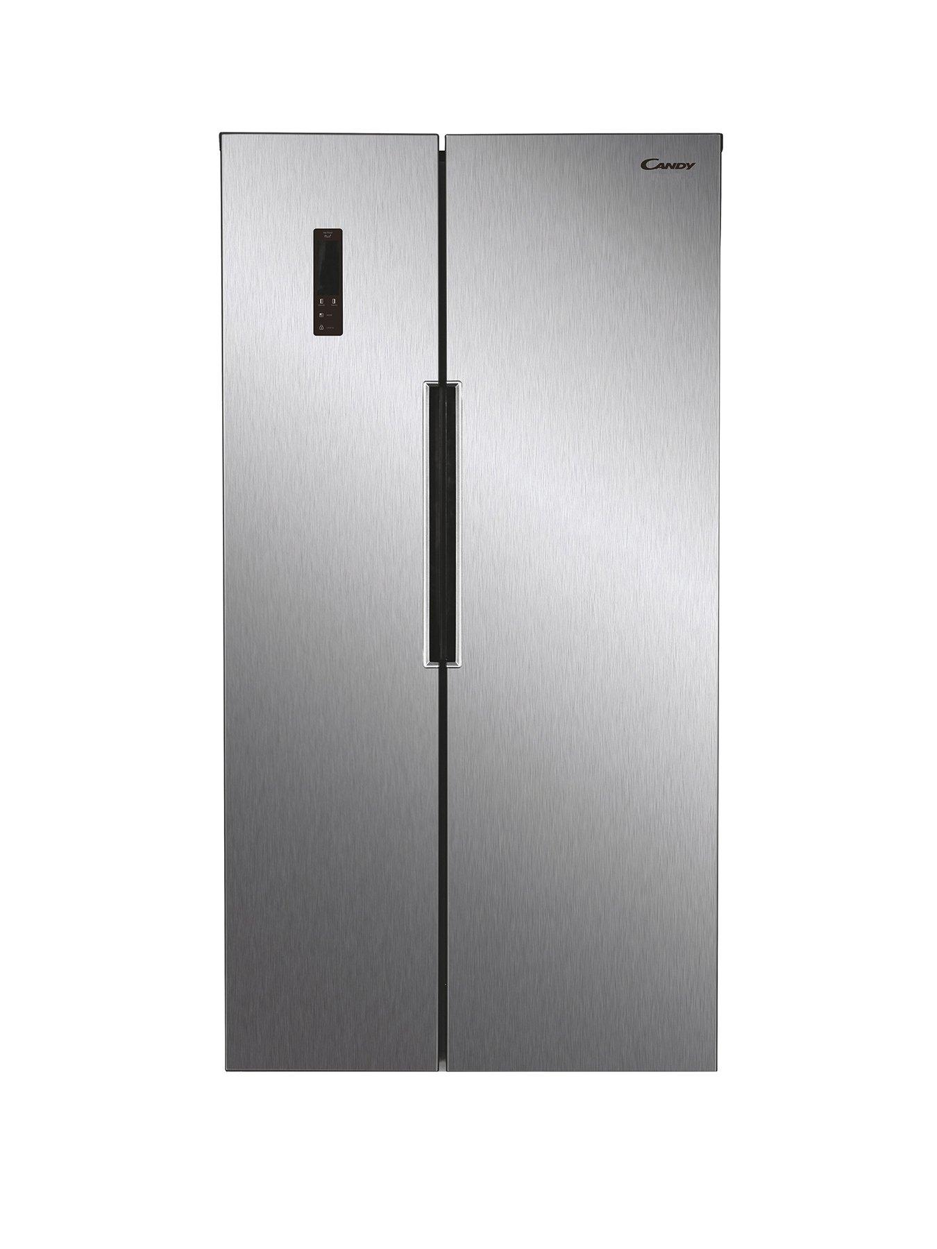 Product photograph of Candy Chsbsv5172xkn Slim Depth Total No Frost American Fridge Freezer - Stainless Steel from very.co.uk