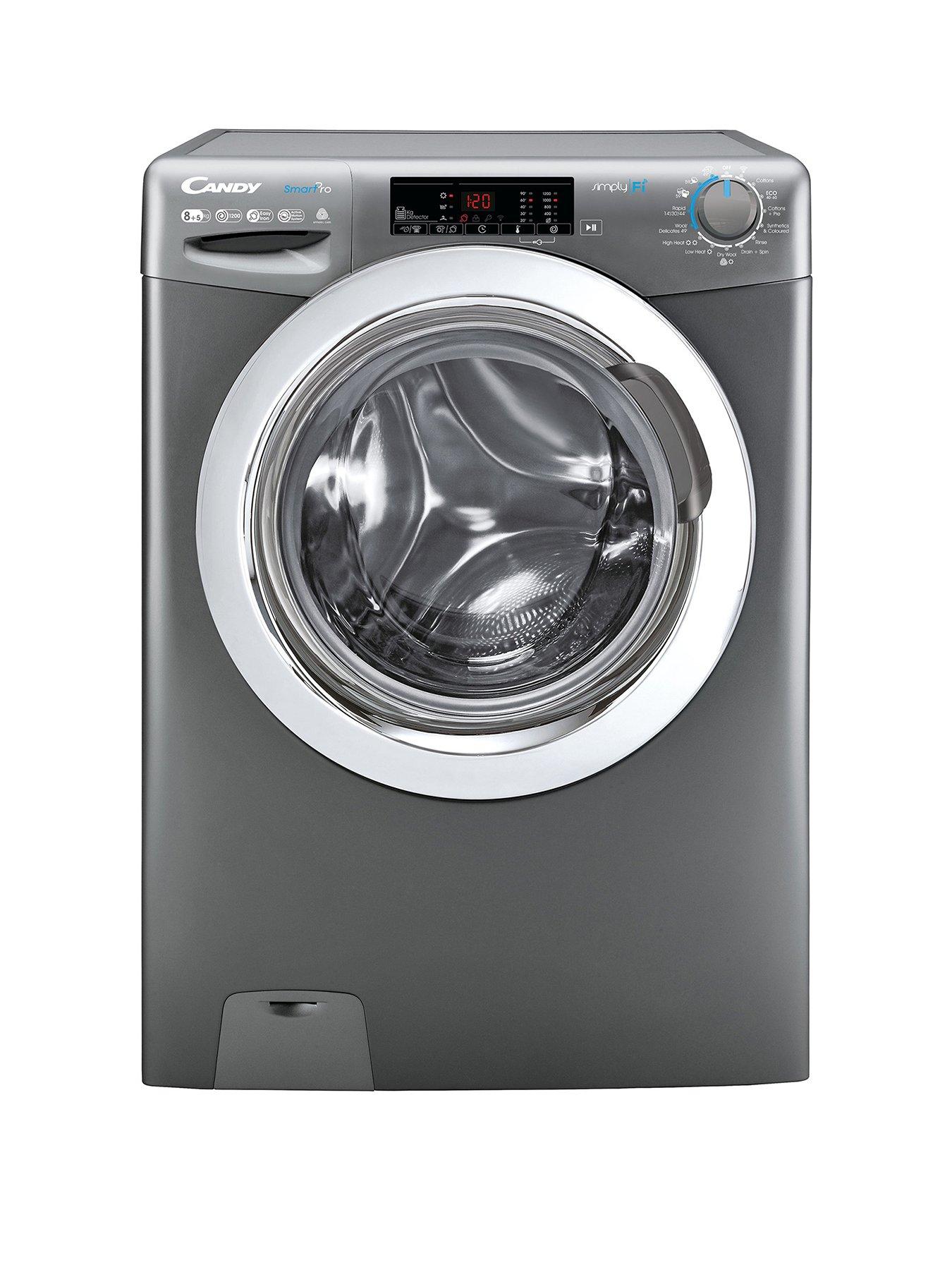 Product photograph of Candy Smart Pro Csow2853twcge80 8 5kg Wash Dry 1200 Rpm Freestanding Washer Dryer - Graphite With Chrome Door from very.co.uk