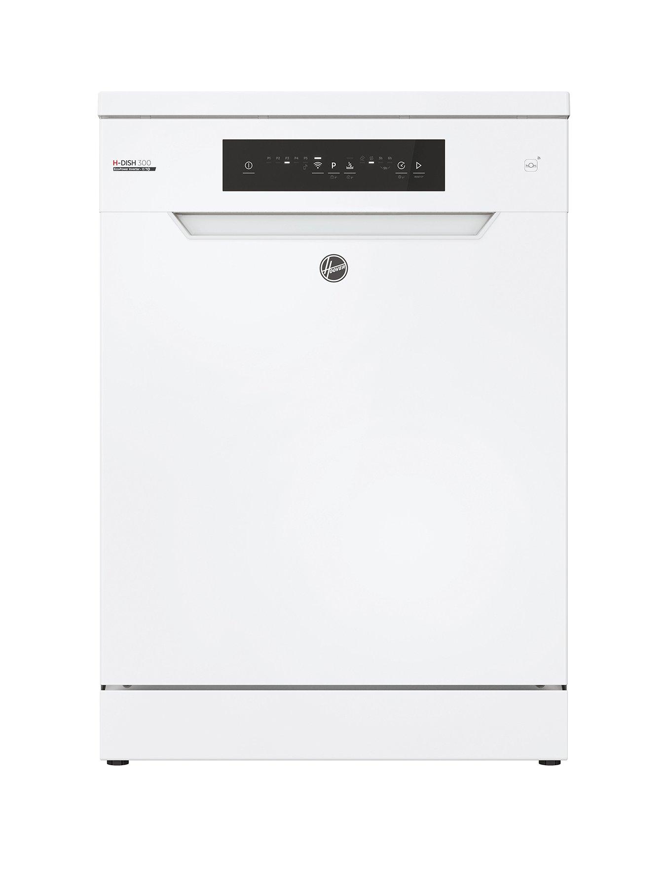 Product photograph of Hoover Hf3c7l0w 13 Place Full Size Freestanding Dishwasher With Wifi - White from very.co.uk