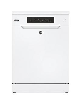 Product photograph of Hoover Hf 3c7l0w-80 13 Place Full Size Freestanding Dishwasher With Wifi - White from very.co.uk