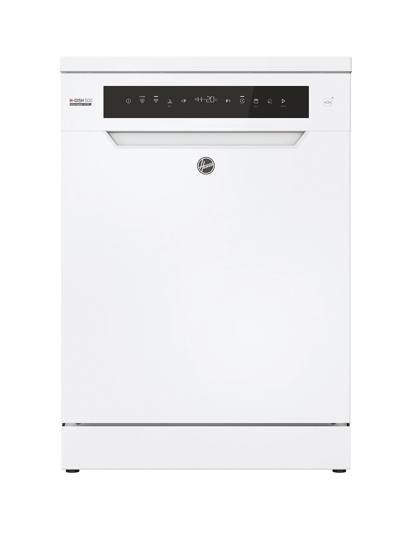 Product photograph of Hoover Hf5c7f0w-80 15 Place Full Size Freestanding Dishwasher With Wifi - White from very.co.uk