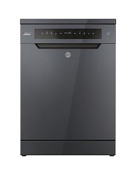 Product photograph of Hoover Hf 5c7f0a-80 15 Place Full Size Freestanding Dishwasher With Wifi - Anthracite from very.co.uk