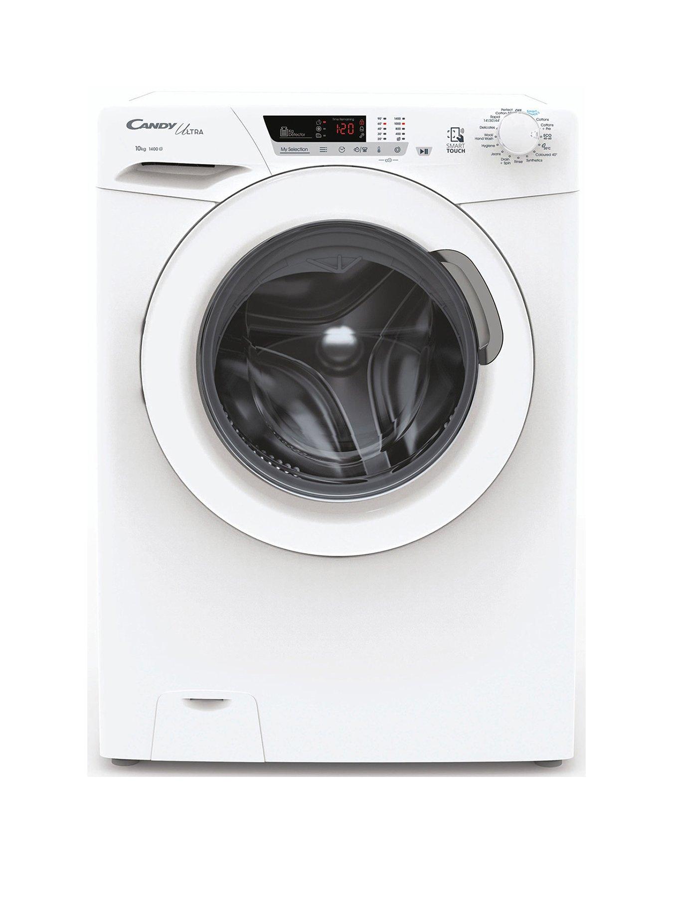 Product photograph of Candy Ultra Hcu14102dwe 1-80 10kg Load 1400 Spin Freestanding Washing Machine - White from very.co.uk