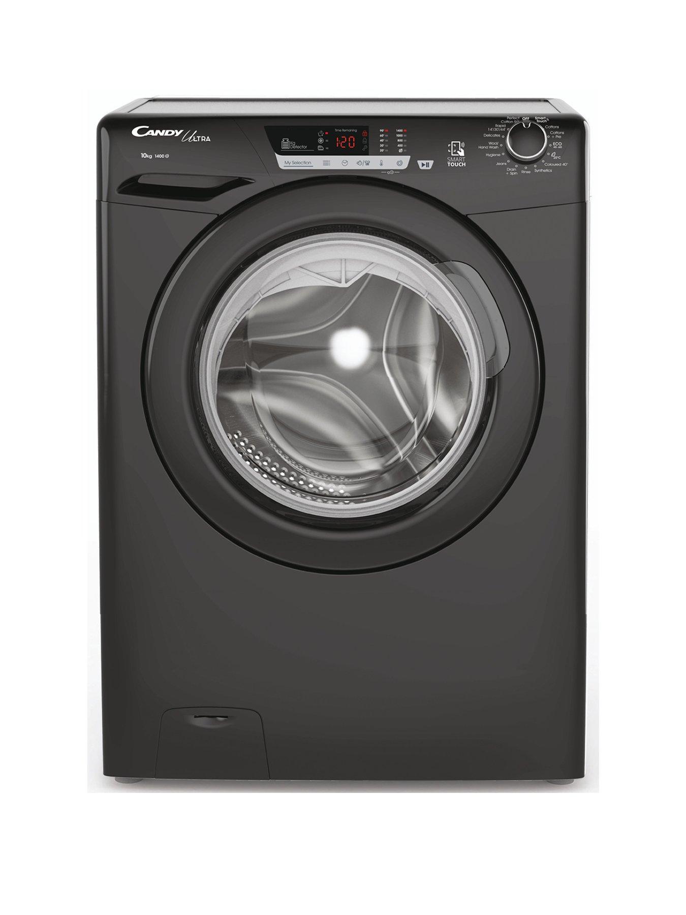Product photograph of Candy Ultra Hcu14102dwbbe-80 10kg Load 1400 Spin Freestanding Washing Machine - Black from very.co.uk