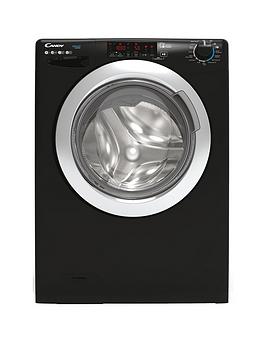 Product photograph of Candy Smart Pro Cs69twmcbe 1-80 9kg Load 1600 Rpm Spin Washing Machine A-rated - Black With Chrome Door from very.co.uk