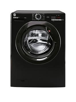 Product photograph of Hoover H-wash 300 H3w4102dabbe-80 10kg Load 1400 Rpm Spin Freestanding Washing Machine - Black from very.co.uk