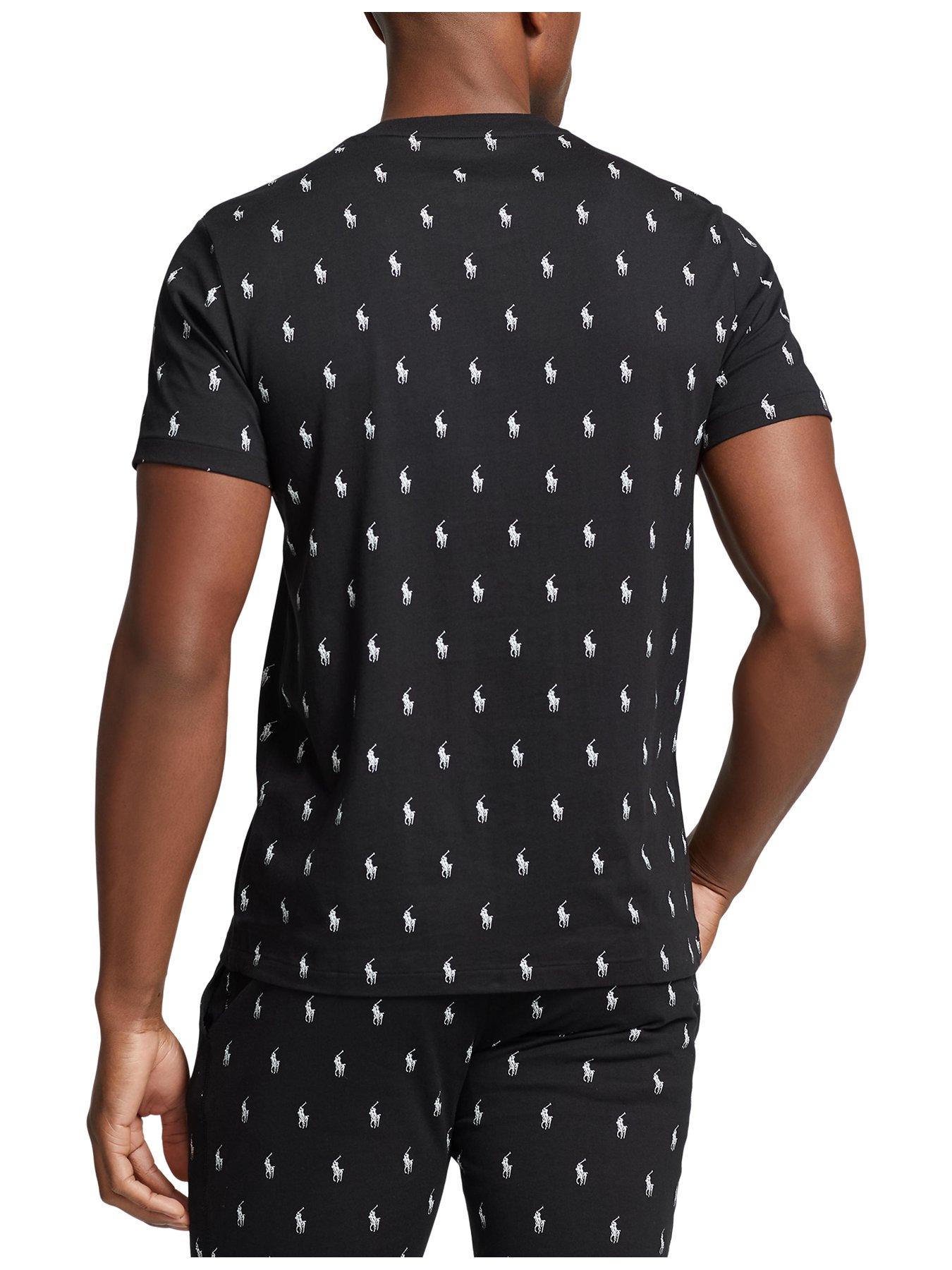 Image 2 of 4 of Polo Ralph Lauren Allover Print Lounge T-Shirt - Black