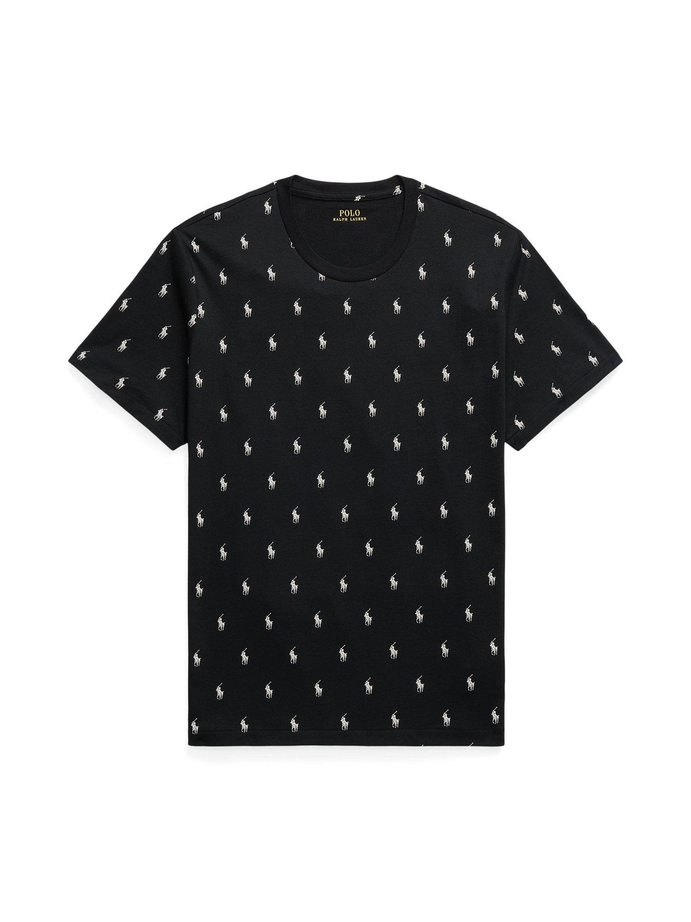 Image 4 of 4 of Polo Ralph Lauren Allover Print Lounge T-Shirt - Black