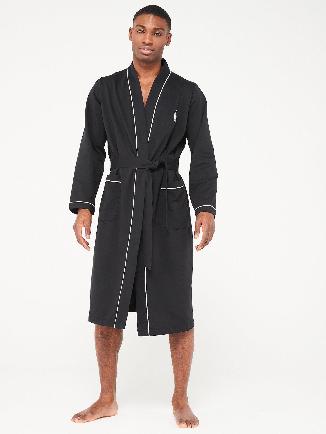 Polo Ralph Lauren Jersey Pipping Robe - Black | very.co.uk