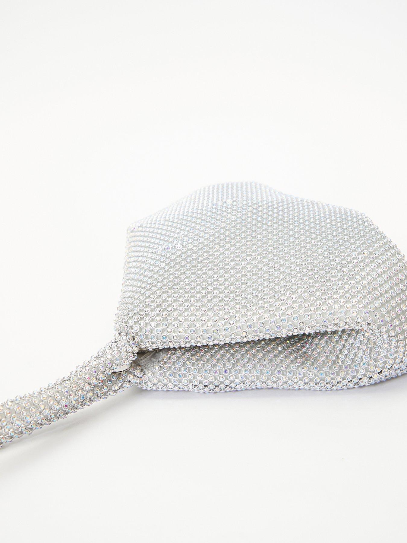 Quiz Iridescent Diamante Pouch Bag Very