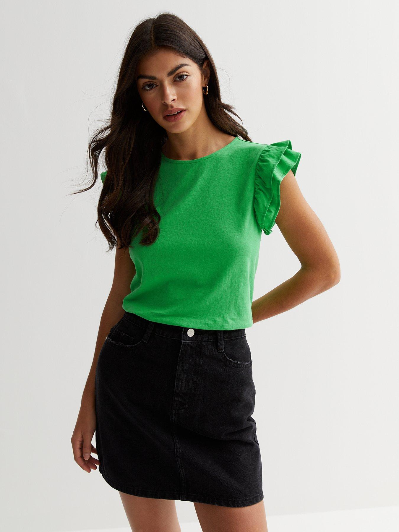 Frill sleeve vest top hot sale