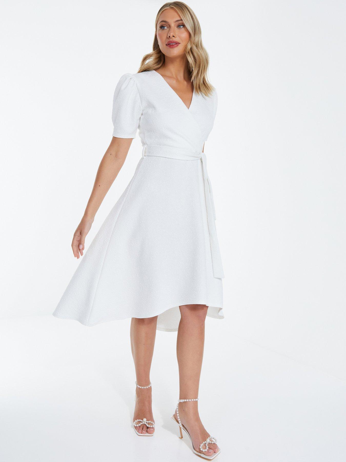 Rise to the Occasion White Midi Wrap Dress