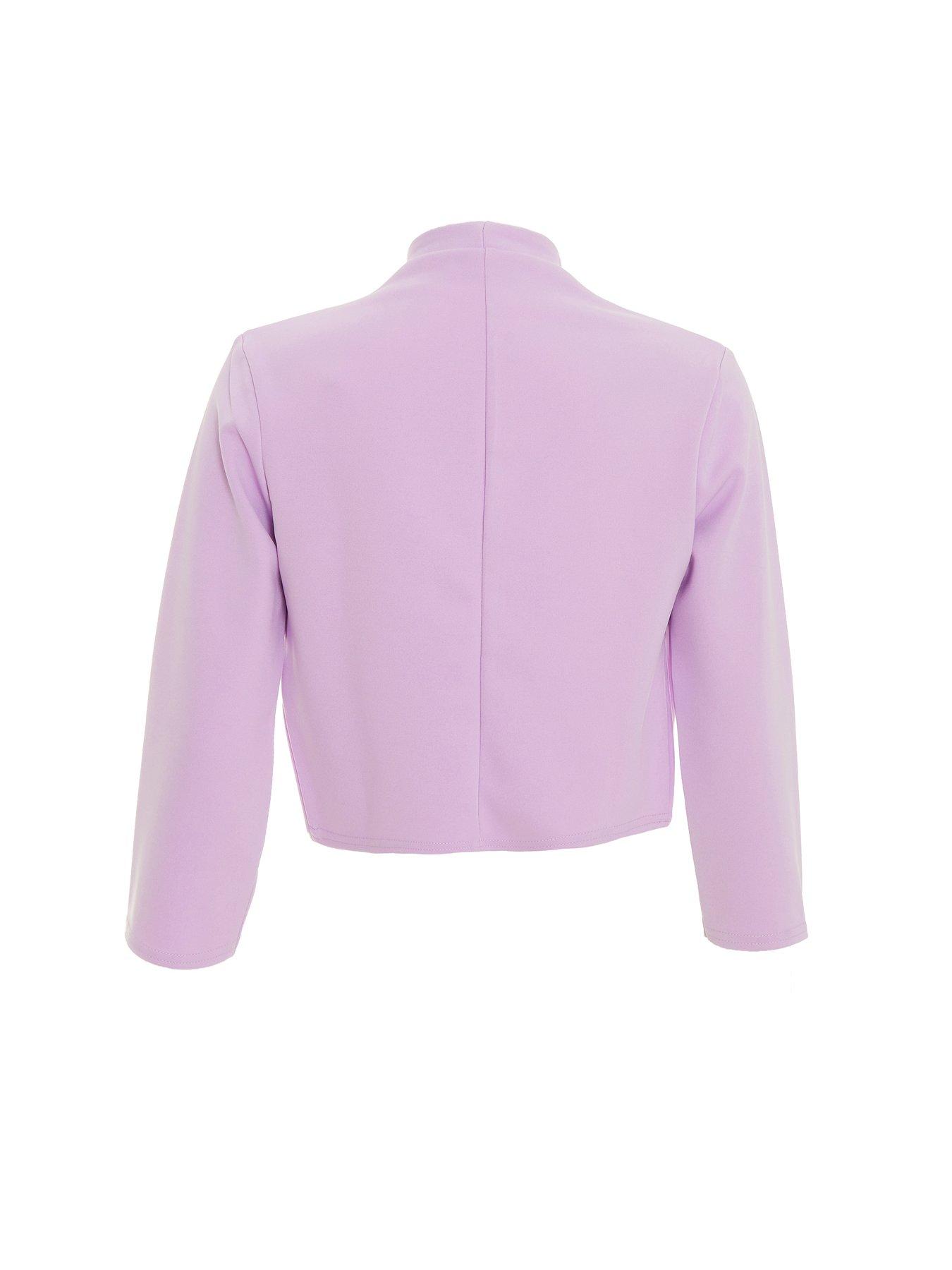 Quiz Shawl Collar Crop Jacket Uk 8041