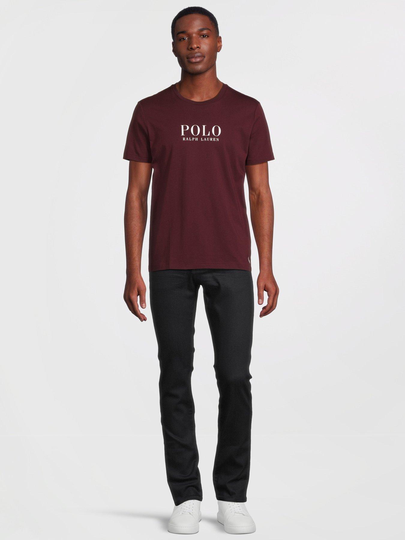 Burgundy ralph lauren outlet t shirt