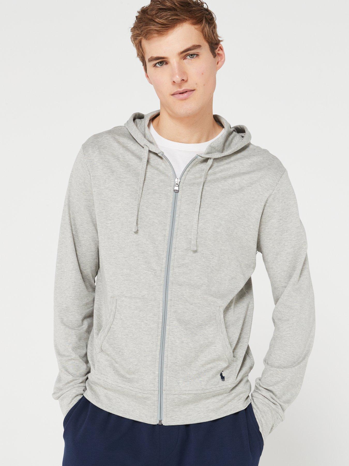 Mens grey polo clearance hoodie