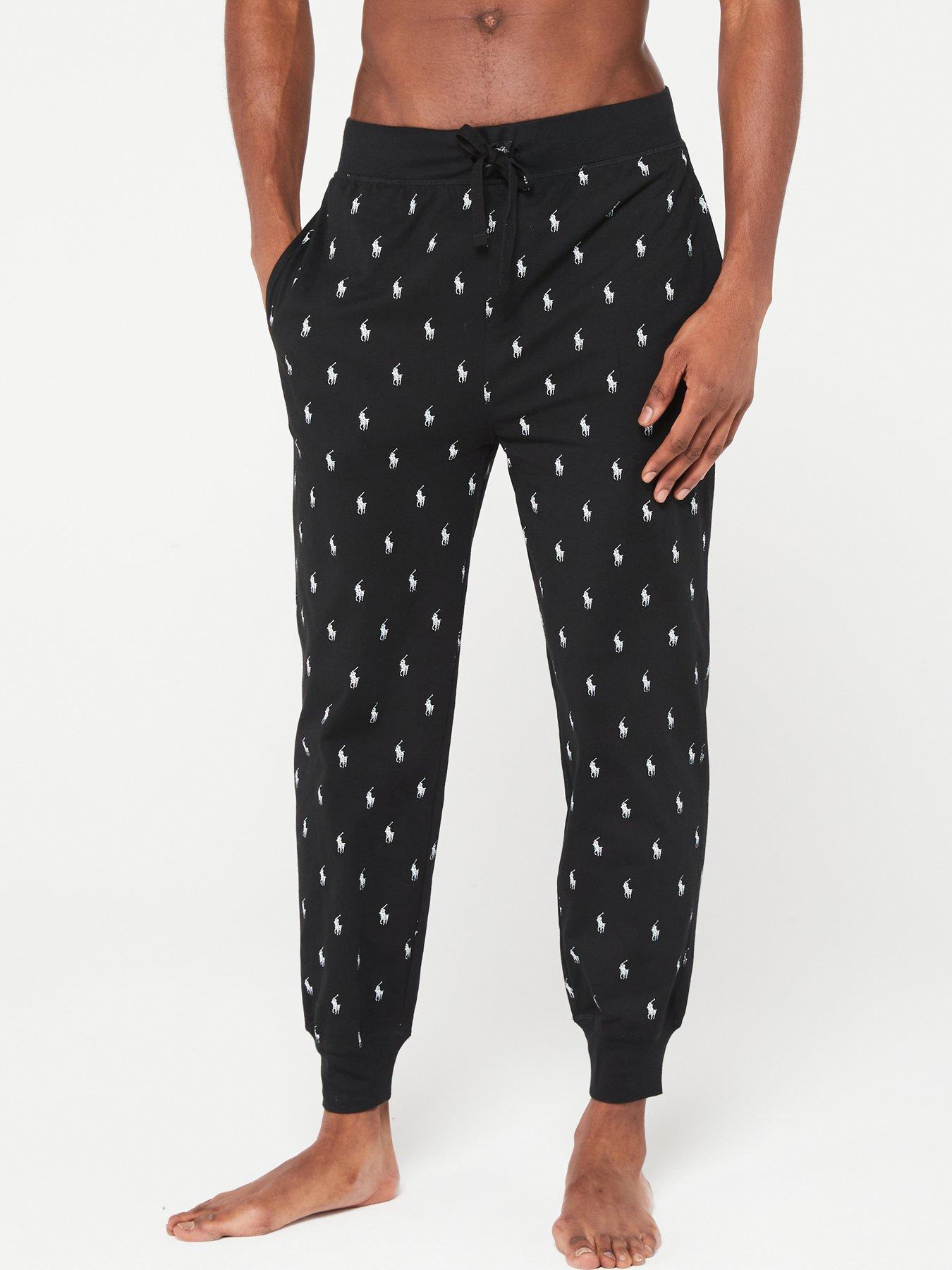 undefined All Over Print Pyjama Jogger- Black/White