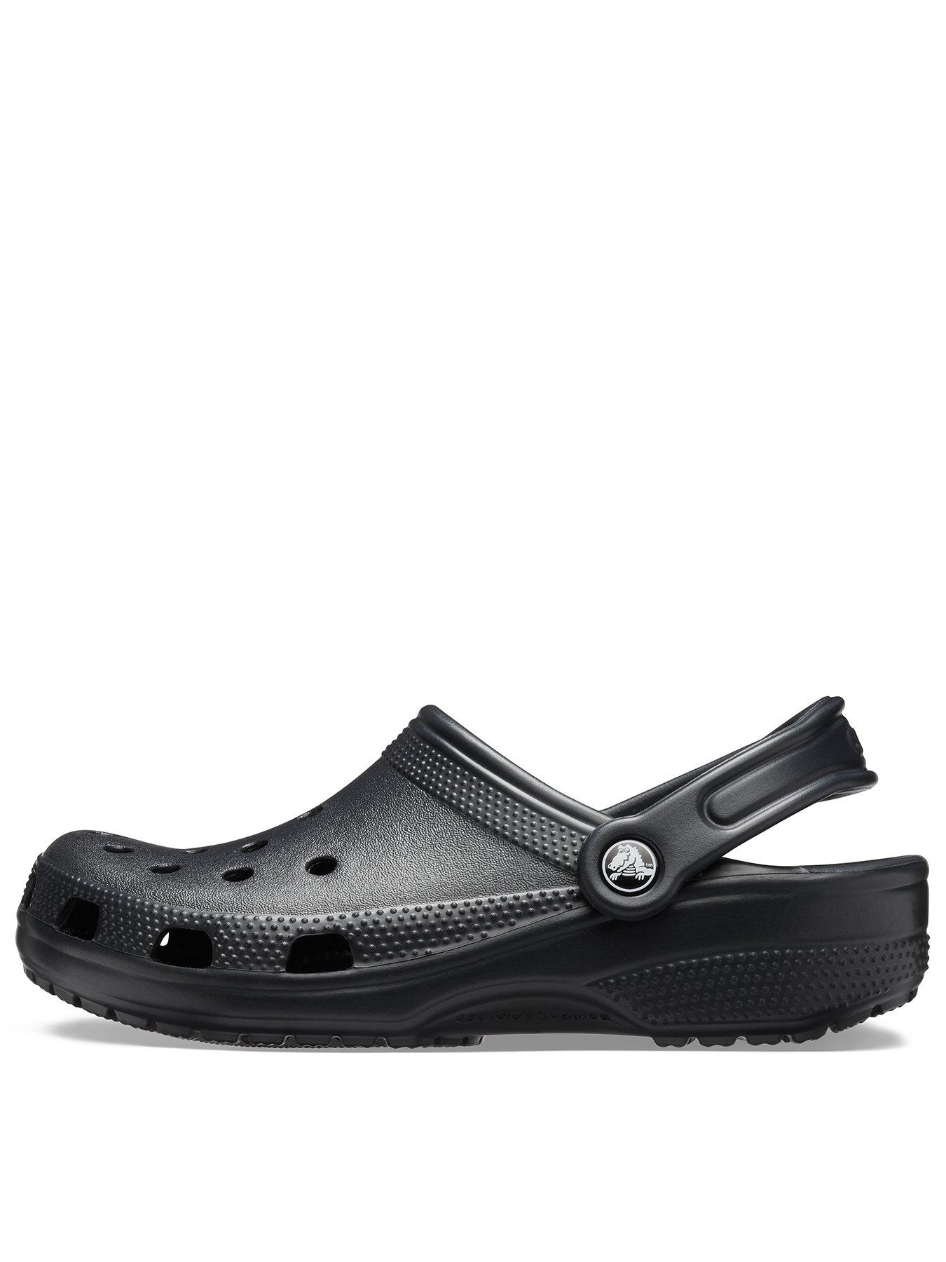 Crocs Leather Sandal Fishing Outdoors Hiking Camping Black Size 8