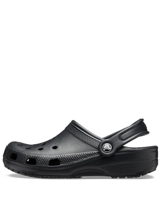 front image of crocs-mens-classic-clog-sandal-black