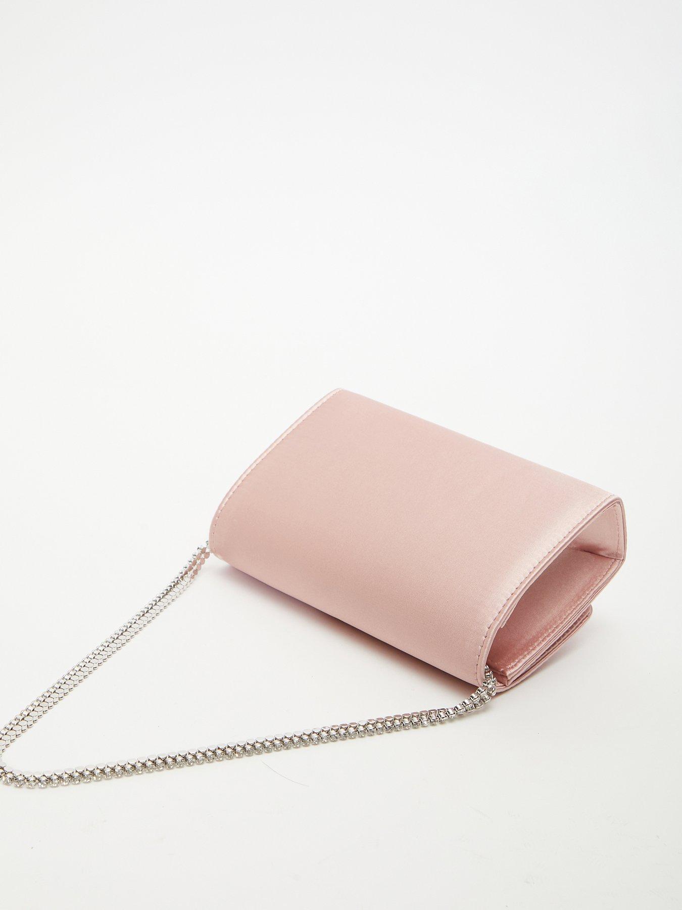 Image 3 of 4 of Quiz Satin Diamante Bow Clutch