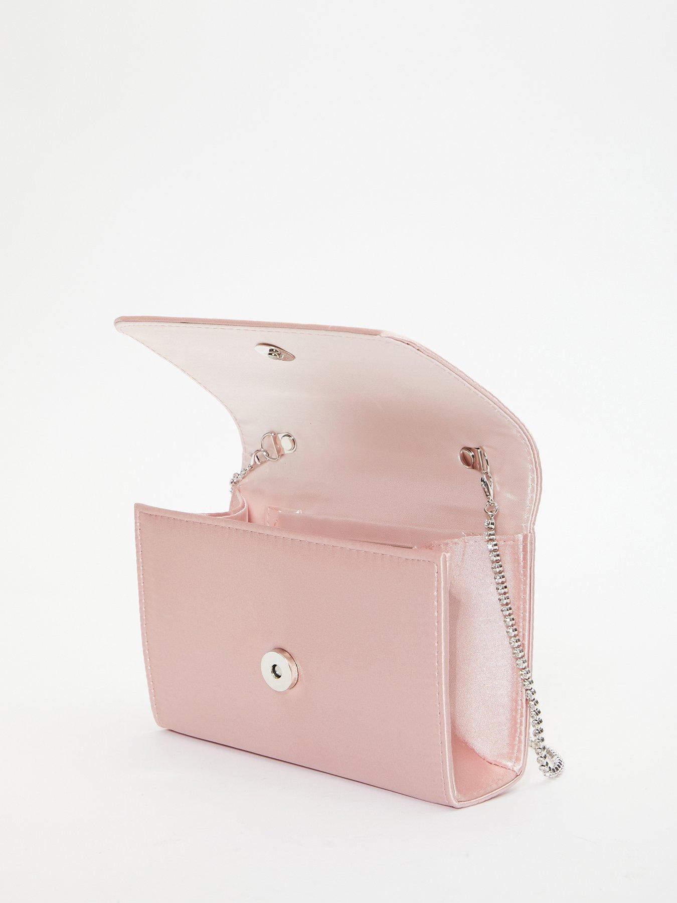 Image 4 of 4 of Quiz Satin Diamante Bow Clutch