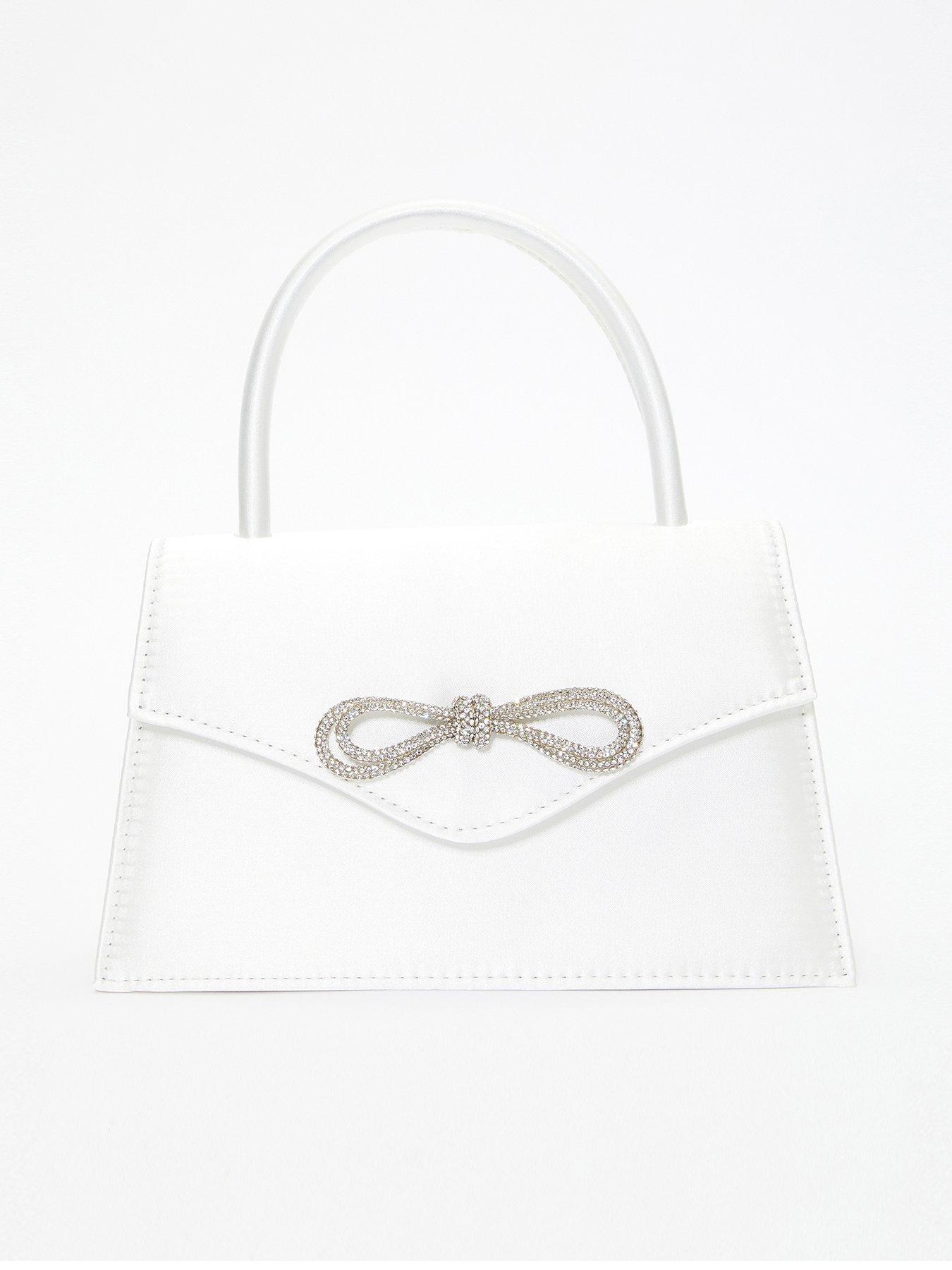 Bridal Diamante Bow Mini Tote Bag