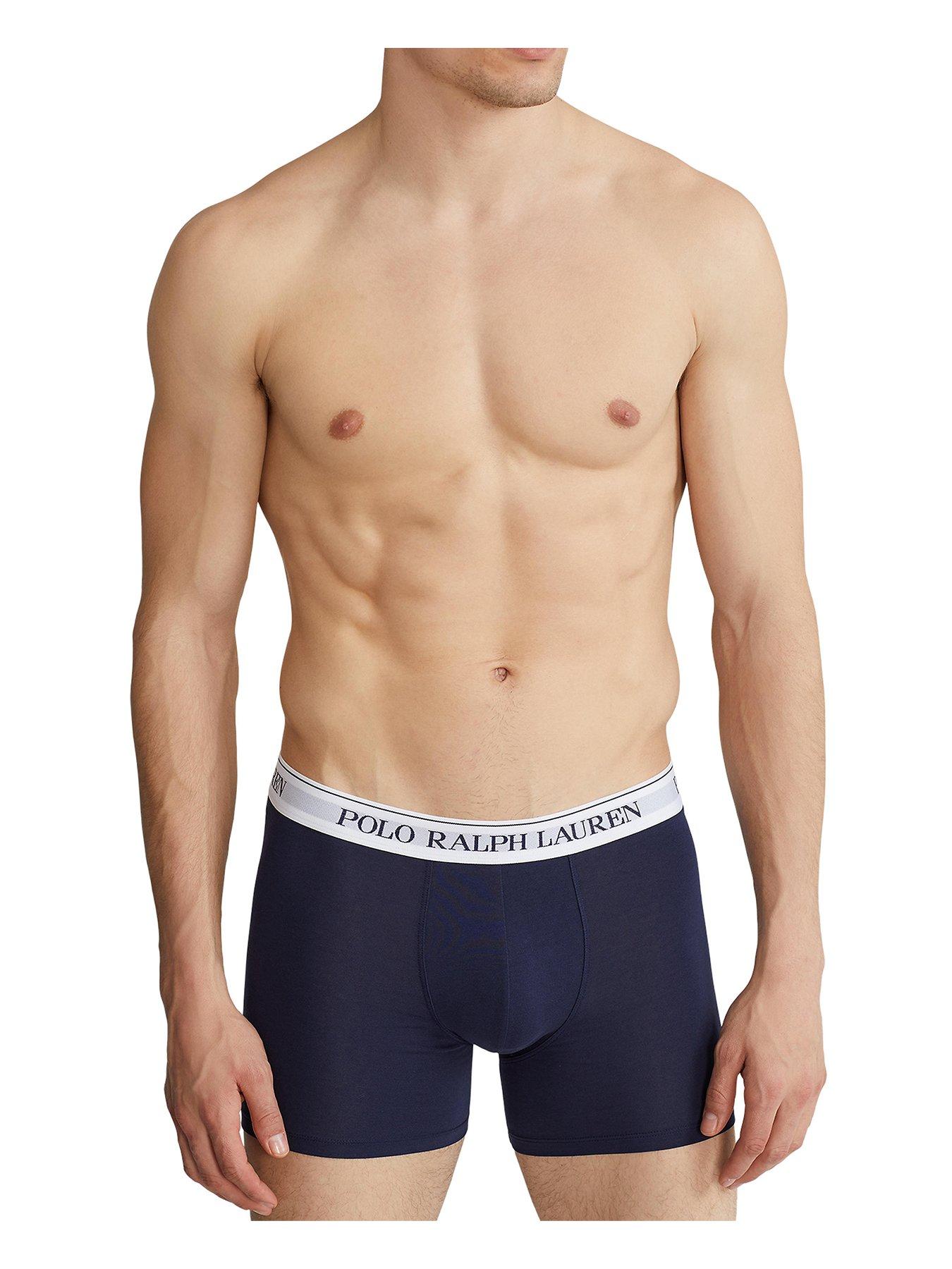 Image 2 of 5 of Polo Ralph Lauren 3 Pack Boxer Briefs - Blue/White
