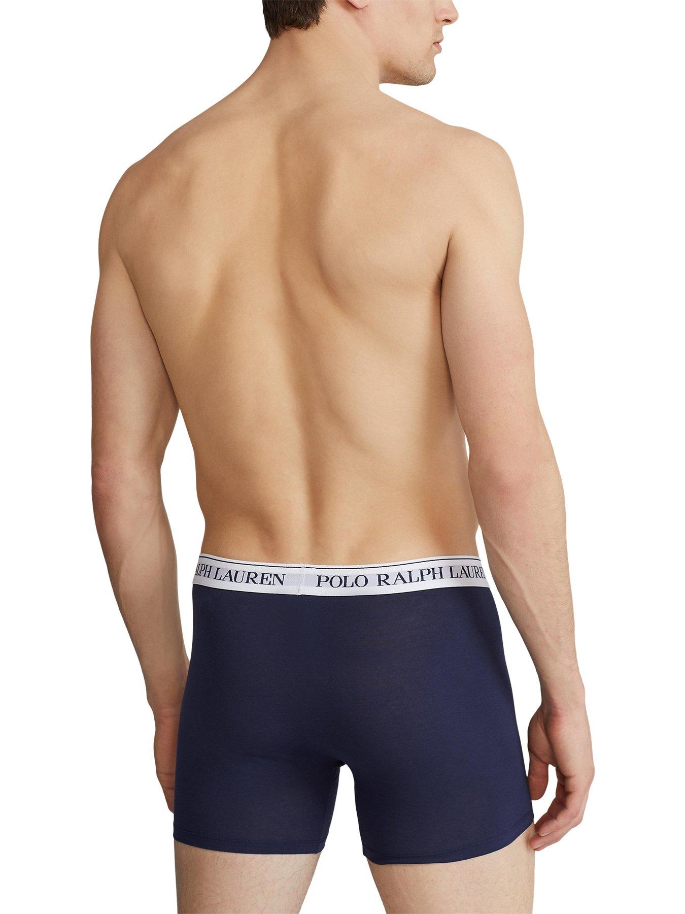 Image 3 of 5 of Polo Ralph Lauren 3 Pack Boxer Briefs - Blue/White