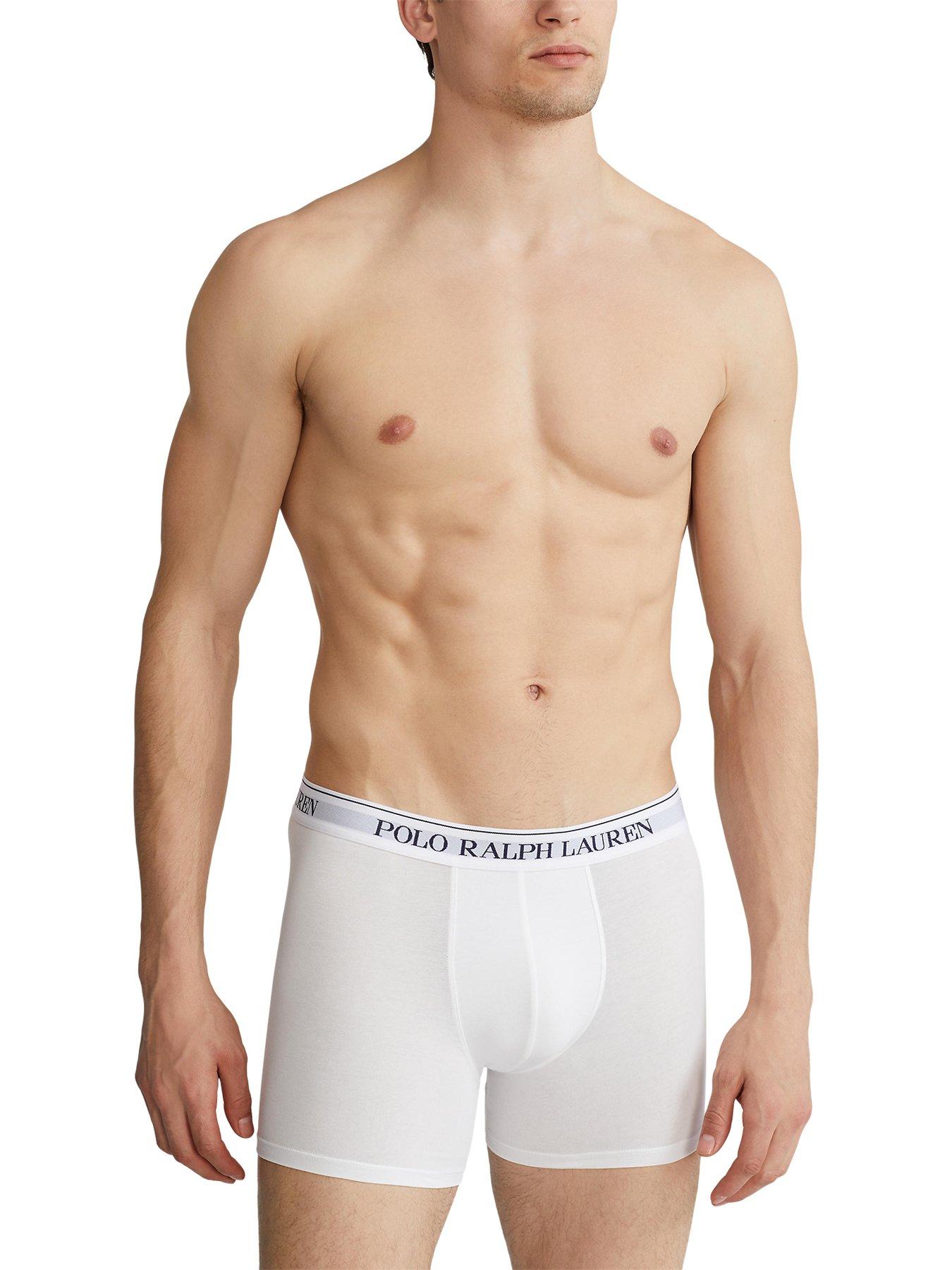 Image 4 of 5 of Polo Ralph Lauren 3 Pack Boxer Briefs - Blue/White