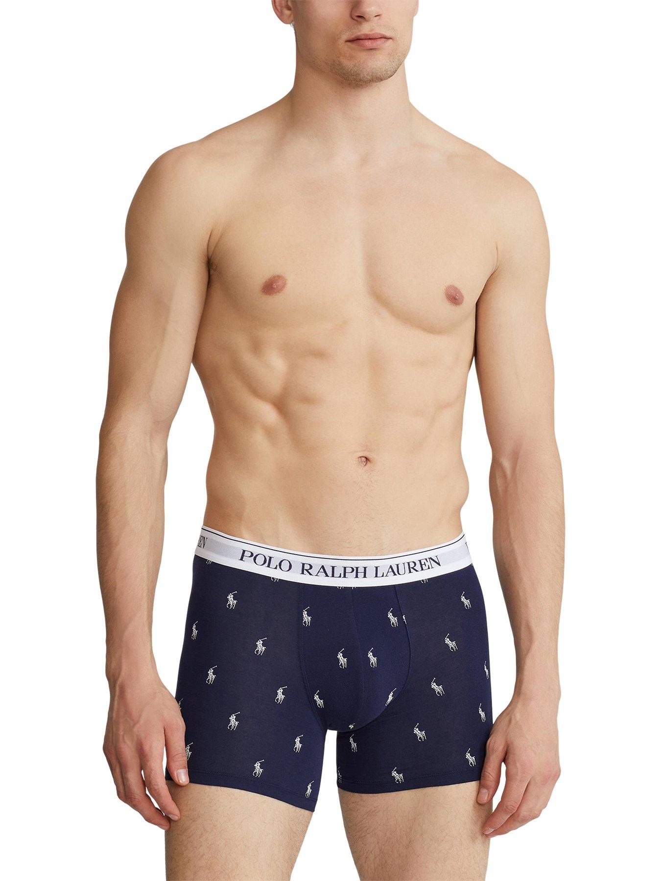 Image 5 of 5 of Polo Ralph Lauren 3 Pack Boxer Briefs - Blue/White