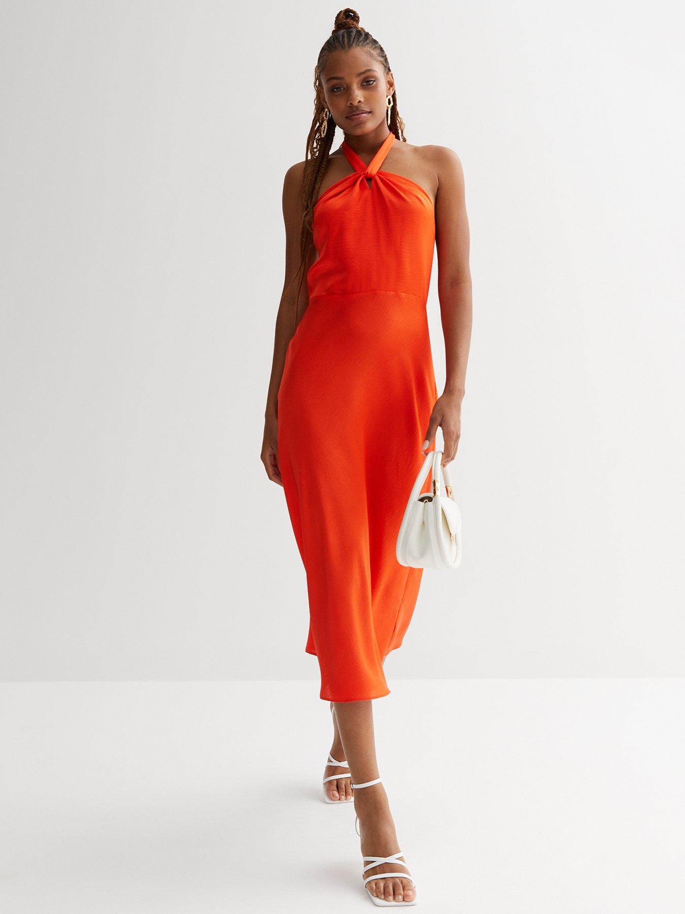 Twisted halter 2024 neck dress