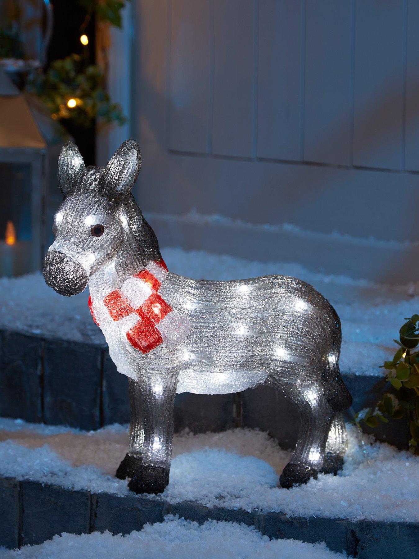 Product photograph of Three Kings Dominic The Donkey Battery Operated Outdoor Acrylic Christmas Light - 34 Cm from very.co.uk