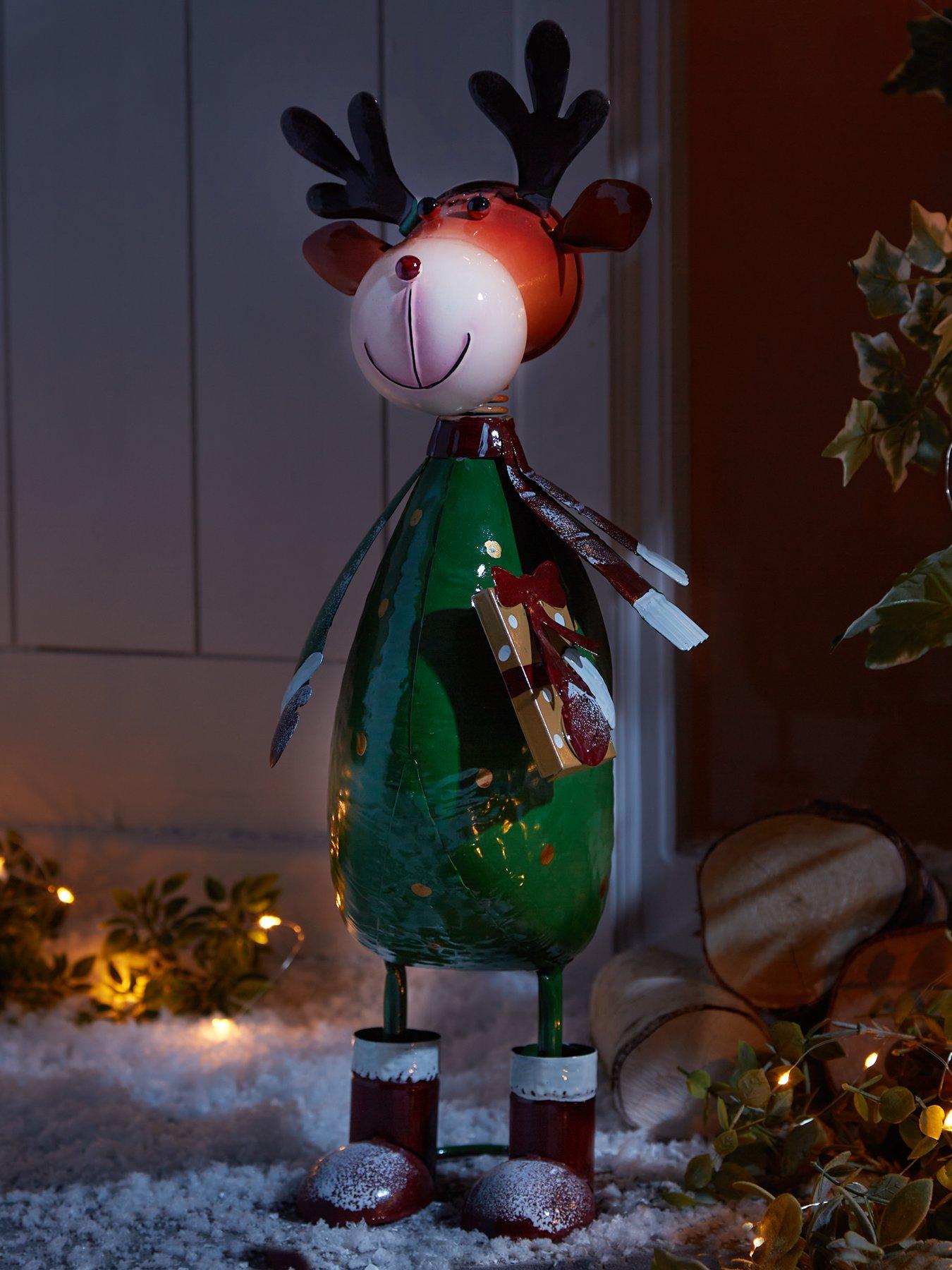 Three Kings Polka Reindeer Metal Indoor/Outdoor Christmas Ornament