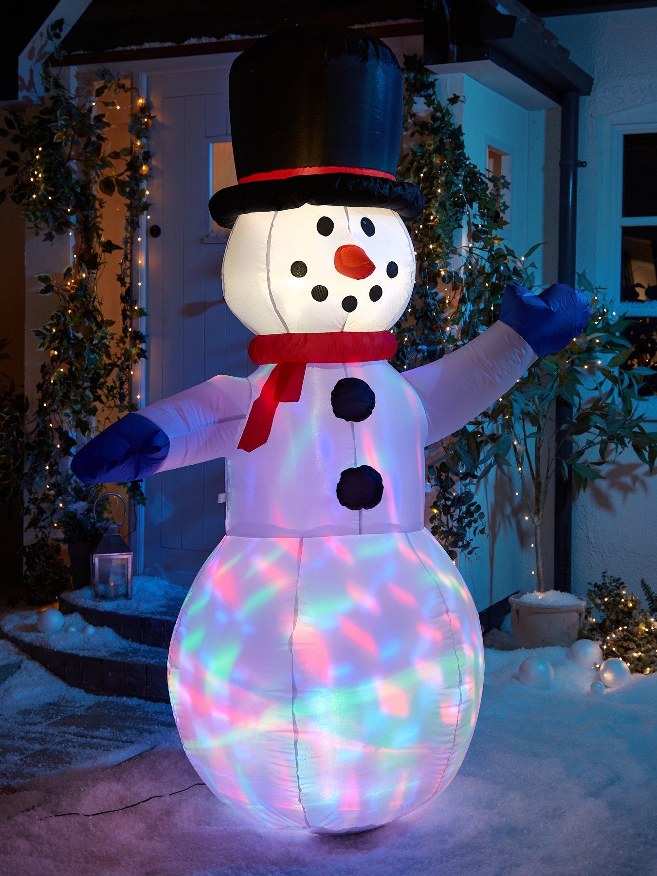 Product photograph of Three Kings Inflatable Snowman Outdoor Christmas Light - 120 Cm from very.co.uk