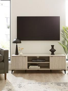 Product photograph of Very Home Wakefield 2 Door Tv Unit - Fits Up To 55 Inch Tv - Grey Oak from very.co.uk