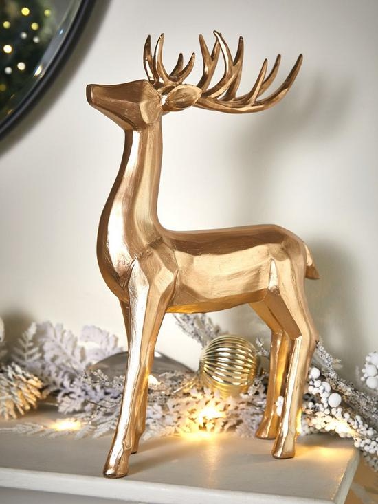 front image of very-home-stagnbspchristmasnbspornament-gold