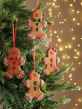 Product photograph of Very Home Set Of 4 Gingerbread Christmas Tree Decorations from very.co.uk
