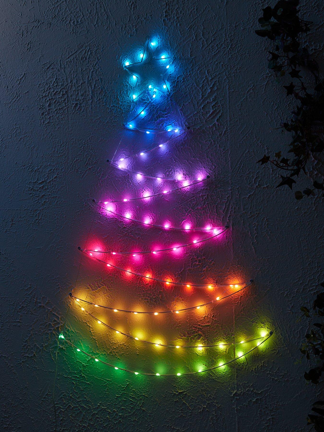 undefined 113 cm Wall Mounted Colour Changing Outdoor LED Christmas Tree with Remote Control